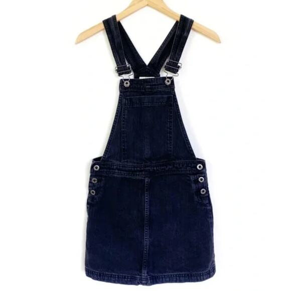 Jack Wills Black Denim Pinafore Dress 0 - Picture 1 of 9